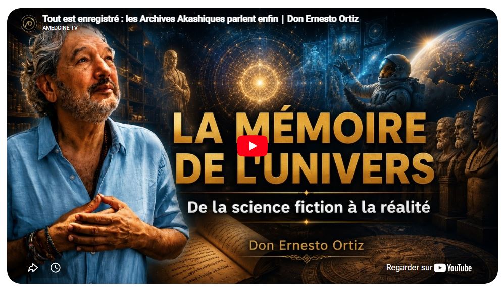 Vidéo de Don Ernesto Ortiz sur les Archives Akashiques et la mémoire universelle, expliquant le lien entre conscience, âme et mémoire de l’univers.